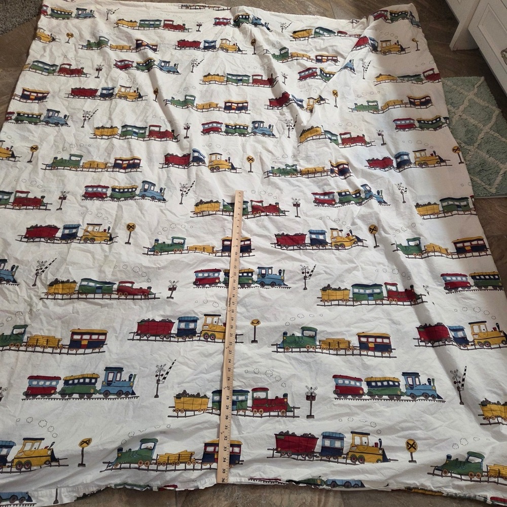 Company Kids The‎ Company Store Train Steam Engine Cotton Twin Duvet Cover White